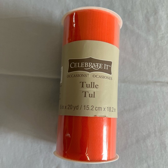 Celebrate It Orange Tulle Roll - Picture 1 of 3